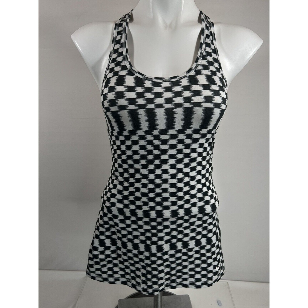 Nike Dri‎ Fit Tank Womens Small Black White Stripe Racerback Athletic